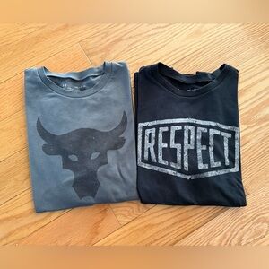 Under Armour Project Rock T-shirts logo and Respect YXL
